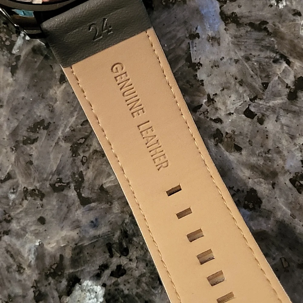 Invicta like new flame fusion crystal watch with leather gray band